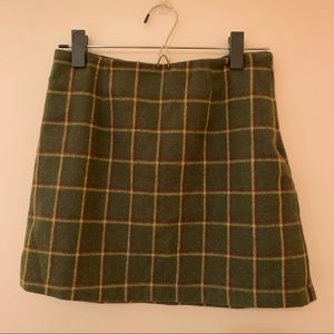 forever 21 green plaid mini skirt